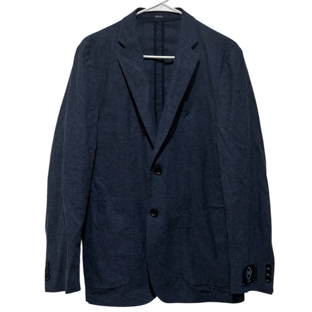 NWT 1901 Extra Trim Fit Linen Cotton Sports Coat Blazer Small S Navy Preppy